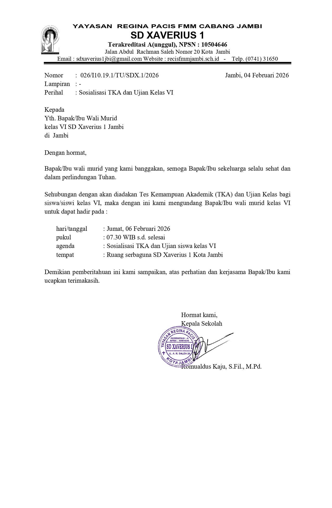 Surat Pemberitahuan Sosialisasi TKA dan Ujian Kelas VI_page-0001